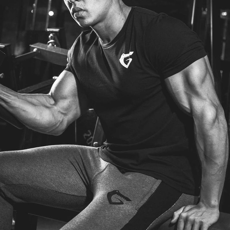 Muscle Brothers Summer New Round Neck Sports Fitness Short Sleeve Breathable Leisure Training Men's T-shirt Trendy_voghion.com