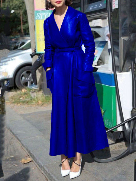 Giacca da donna in pelle con colletto super lungo_voghion.com