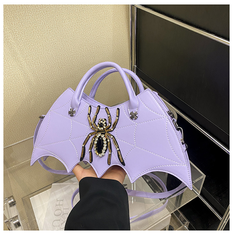Women's Bags Handbag Fashion Creative Handmade Spider Bag Personality Embroidery Diamond Women's Bag PU Messenger Bag_voghion.com