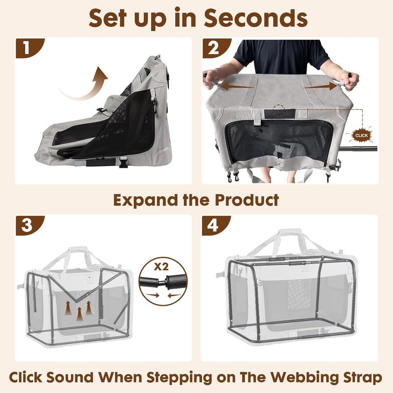 Foldable Portable Extra Cat Large Carrier Bag Breathable Durable Travel Outgoing Pet Handbag_voghion.com