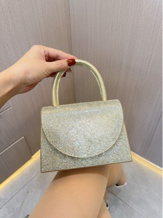 Nuova borsa da sera a tracolla per abito da banchetto per festa di nozze tenuta in mano con diamanti in acqua intarsiata_voghion.com