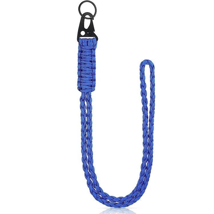 Robuuste gevlochten nekkoord sleutelhanger voor mannen en vrouwen, outdoor survival paracord ketting met camera portemonnee en sleutels_voghion.com