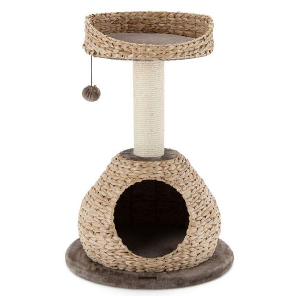 28 Inches Hand-Made Cat Tree Tower With Jump Platform_voghion.com