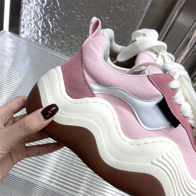 Wave Bread para mujer en primavera de 2024 Nueva moda, cómoda, de altura alta, zapatillas deportivas para parejas con suela gruesa_voghion.com