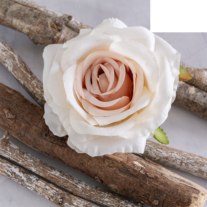 Home decoration happy rose head artificial flower hand-held flower rose wall artificial flower_voghion.com