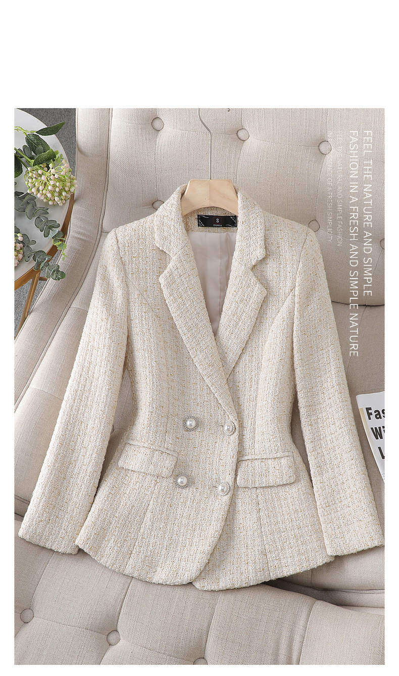 Abbigliamento da donna giacca da abito in tweed per donna 2024 autunno nuovo stile da donna di alta qualità stile dea piccolo abito_voghion.com