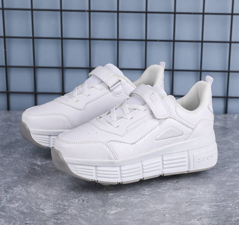 Kinder-Runaway-Schuhe Mädchen-Turnschuhe mit automatischer Riemenscheibe Jungen-Kinder-Mutter-Kind-Turnschuhe mit Rollen Erwachsene Doppelrad-Verformungs-Skates_voghion.com