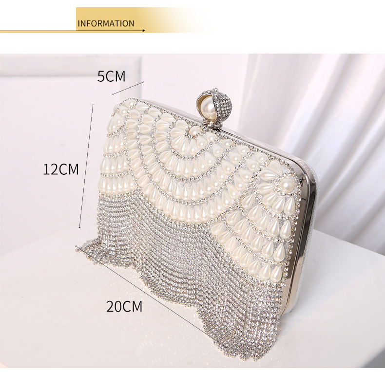 Abendtasche Quaste Abendtasche mit Kleid Handtasche Diamant Clutch_voghion.com