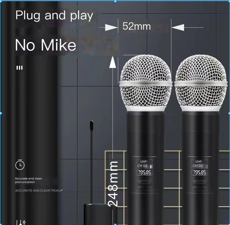 Christmas handheld wireless microphone, U-band trailer, outdoor live streaming equipment, home karaoke sound system, stage universal microphone_voghion.com