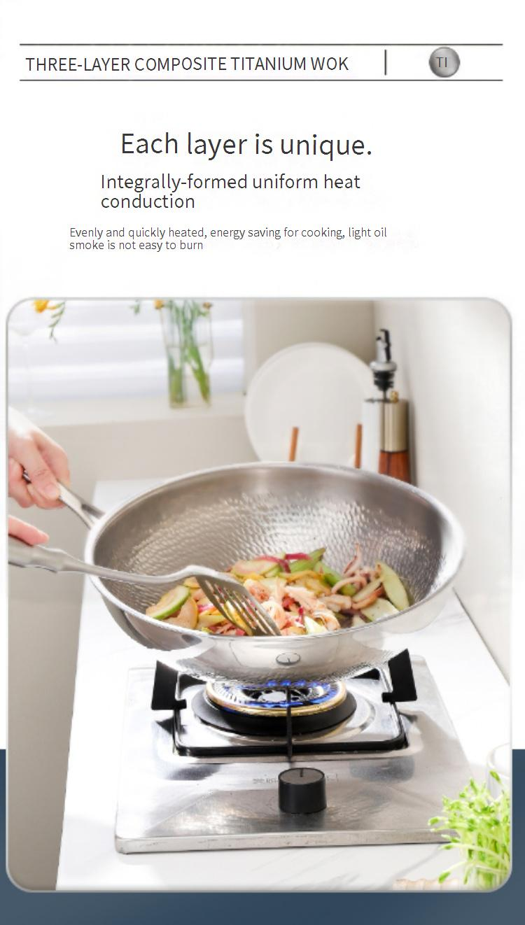 Pure Titanium Non-Stick Frying Pan - Healthy Cookware With No Chemical Coating (Premium Titanium Alloy Flat Bottom Wok)_voghion.com