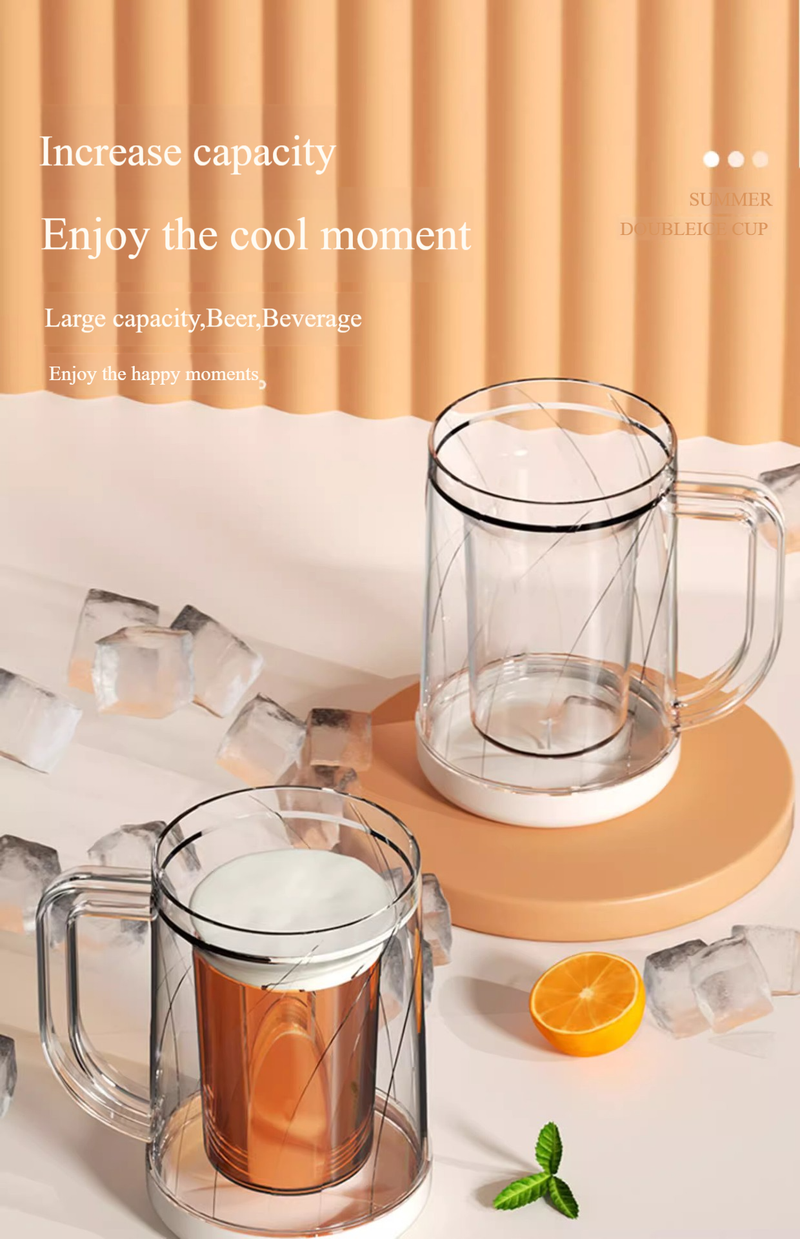 Boccale da birra congelabile a doppia parete di alta qualità - Tazza refrigerante con isolamento sottovuoto da 500 ml per bevande ghiacciate_voghion.com