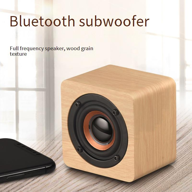 Enceinte Bluetooth en bois Q1 - Mini enceinte portable avec basses puissantes (cadeau idéal, compatible téléphone, usage domestique et en voyage)_voghion.com