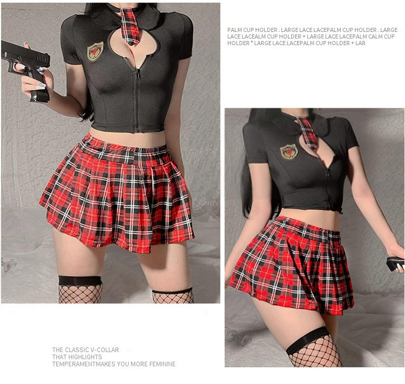 Sexy Sailor Schoolgirl Costume - Roleplay Jk Uniform With Tie, Mini Skirt & Panties | Soft Milk Silk Fabric | One Size Fits Most | Lolita, Cosplay_voghion.com