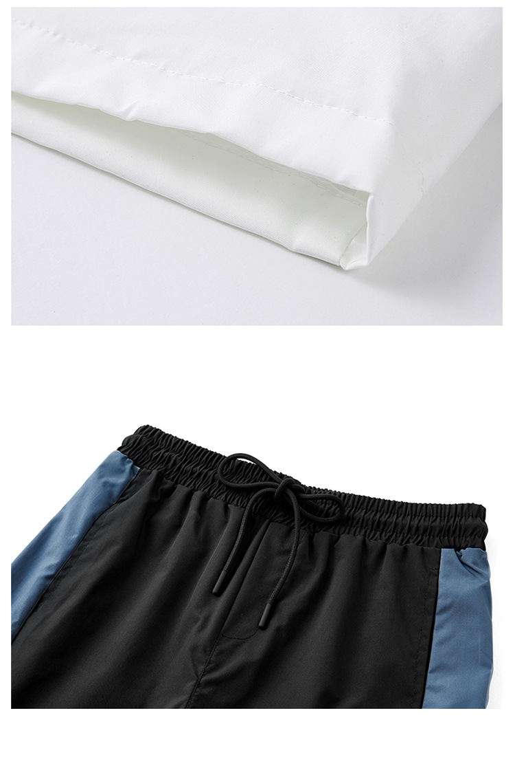 Abbigliamento da uomo Set sportivo casual da uomo - Completo alla moda in due pezzi con giacca con colletto alto e pantaloni per primavera/autunno (nero/bianco, M-XXXXL)_voghion.com