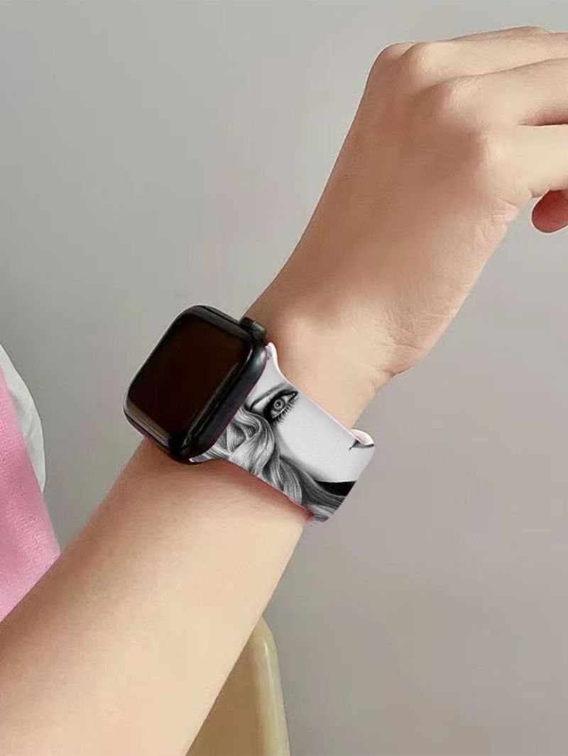 Hot-selling Taylor Swift Printed Silicone Watch Straps, Suitable For Apple 38/40/41, 42/44/45/49 Watch Straps, Halloween And Christmas Gifts_voghion.com