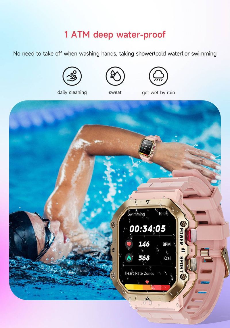 Smartwatch mit Bluetooth-Anrufen, Sprachassistent, Herzfrequenz- und Blutdruckmessung, Multisport-Tracking, Musiksteuerung und Wetteraktualisierungen_voghion.com