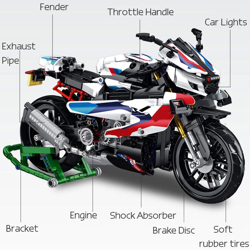 912Pcs Speed Racing Motorcycle Model Building Block Brick Educational Assembly Toy Children Boy Gfit_voghion.com