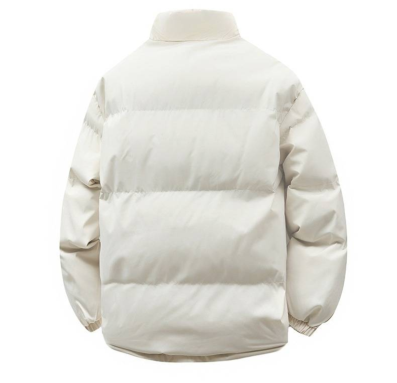 Unisex Fleece-Lined Puffer Jacket – Winter Warm Stand Collar Coat With Thickened Polyester Fill (Multiple Colors, S-3XL)_voghion.com