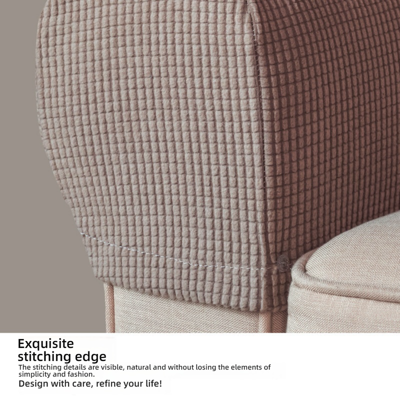 Copribraccioli per divani elasticizzati - Protezione antiscivolo spessa per divani, sedie e poltrone reclinabili, tessuto in pile morbido a quadri, vestibilità universale_voghion.com