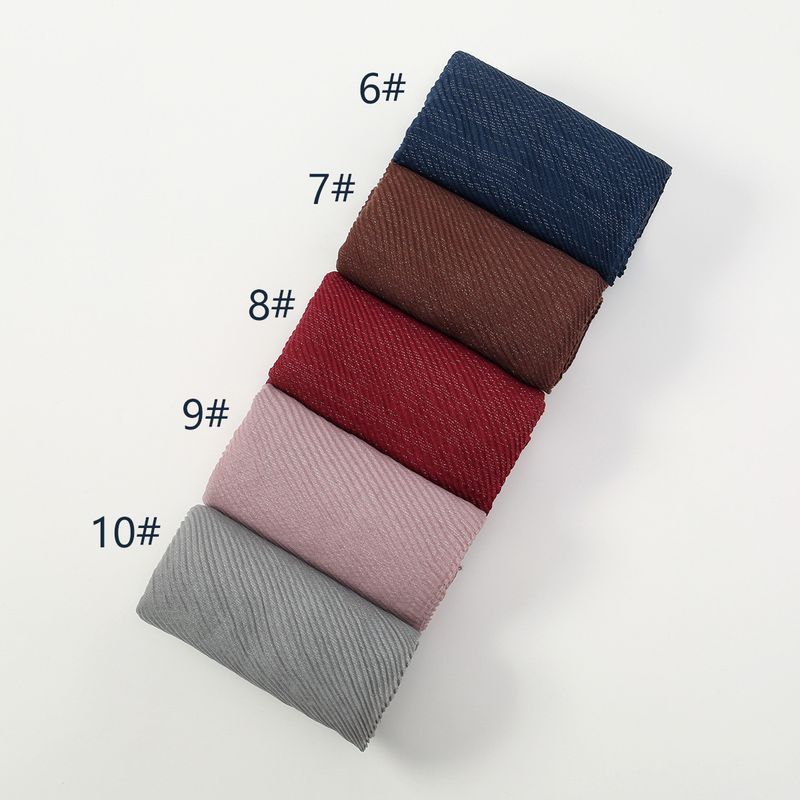 Damenschal, neu, einfarbig, schlicht, silberfarben, Seide, geknittert, lang, elegant, Retro-Stil, ethnisch, modisch, schlicht, vielseitig kombinierbar_voghion.com