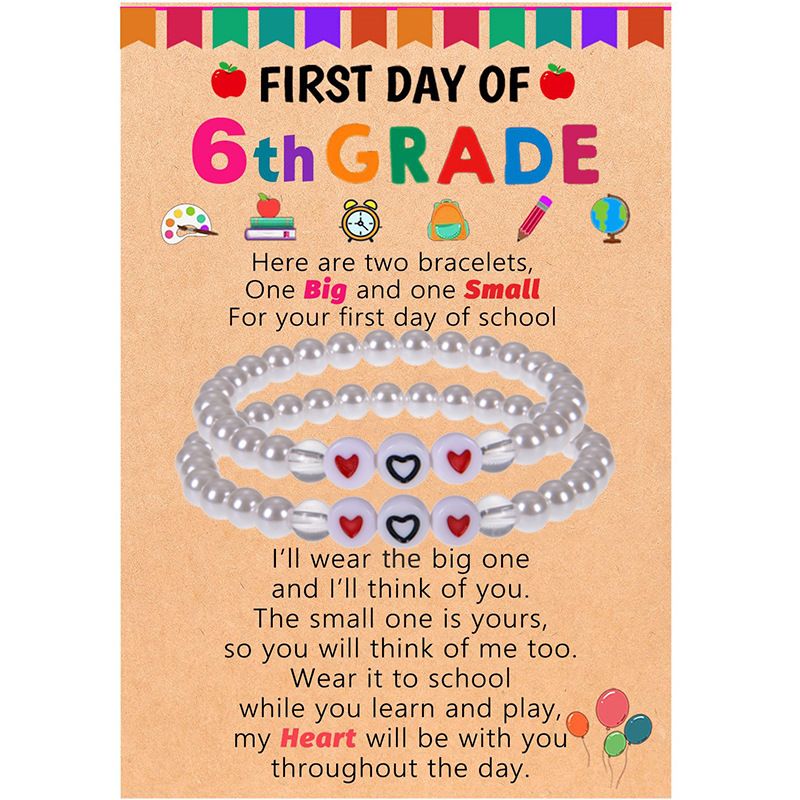 Perlenset Karte 6mm Acryl Mutter-Tochter Armband Schulanfang Geschenk_voghion.com