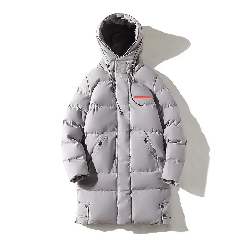 Chaquetas de plumón de invierno para hombre: Parka larga con capucha: abrigo cálido y resistente al viento para exteriores._voghion.com