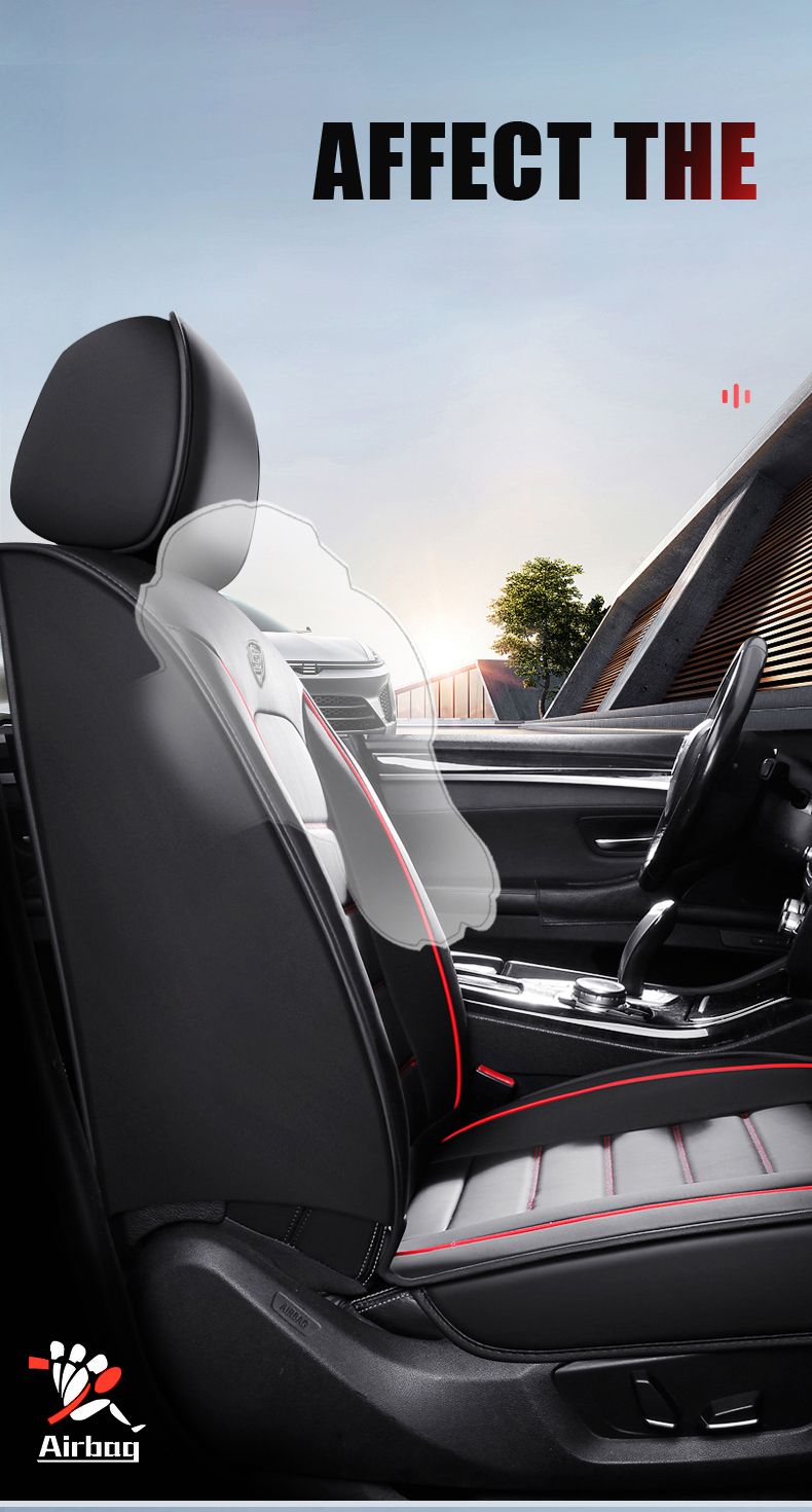 Set completo di coprisedili per auto in pelle traspirante, compatibili con la maggior parte dei veicoli, auto_voghion.com