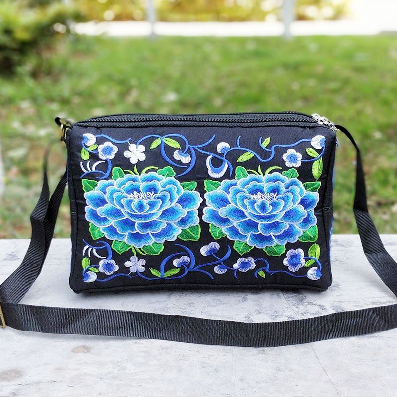 Petit sac bandoulière vintage en toile brodé recto-verso pour femme, idéal pour téléphone portable_voghion.com