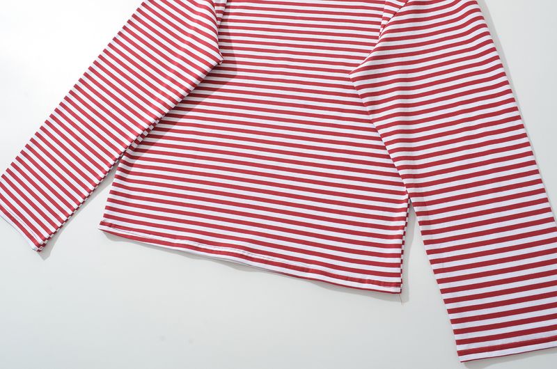 Ensemble deux pièces PB&ZA Style Été 2025 pour femme, composé d'un t-shirt et d'un short à rayures color-block._voghion.com