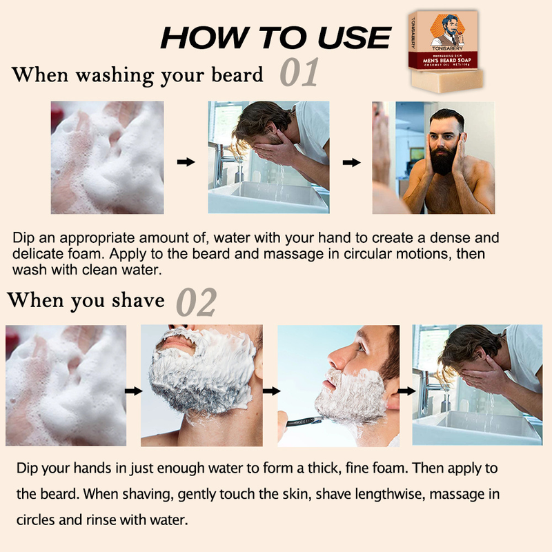 Savon pour les mains en mousse à raser pour hommes, 100g, pour soins de la barbe_voghion.com