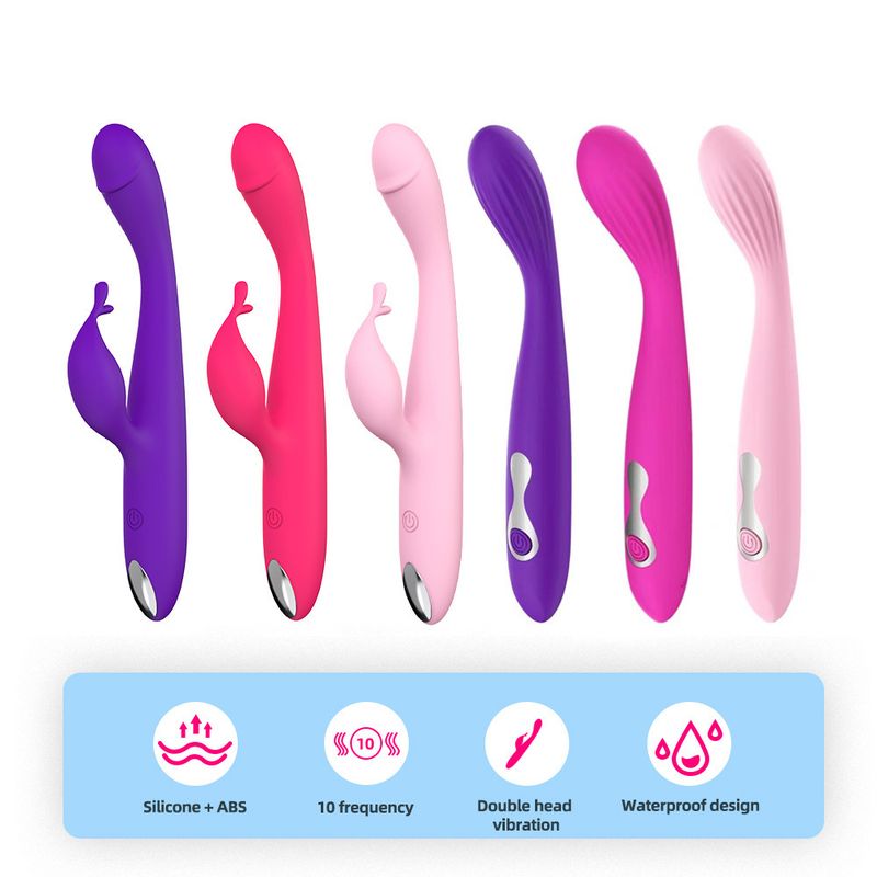 Vibromasseur de massage rechargeable Shirley pour femme, double point G, produits pour adultes_voghion.com