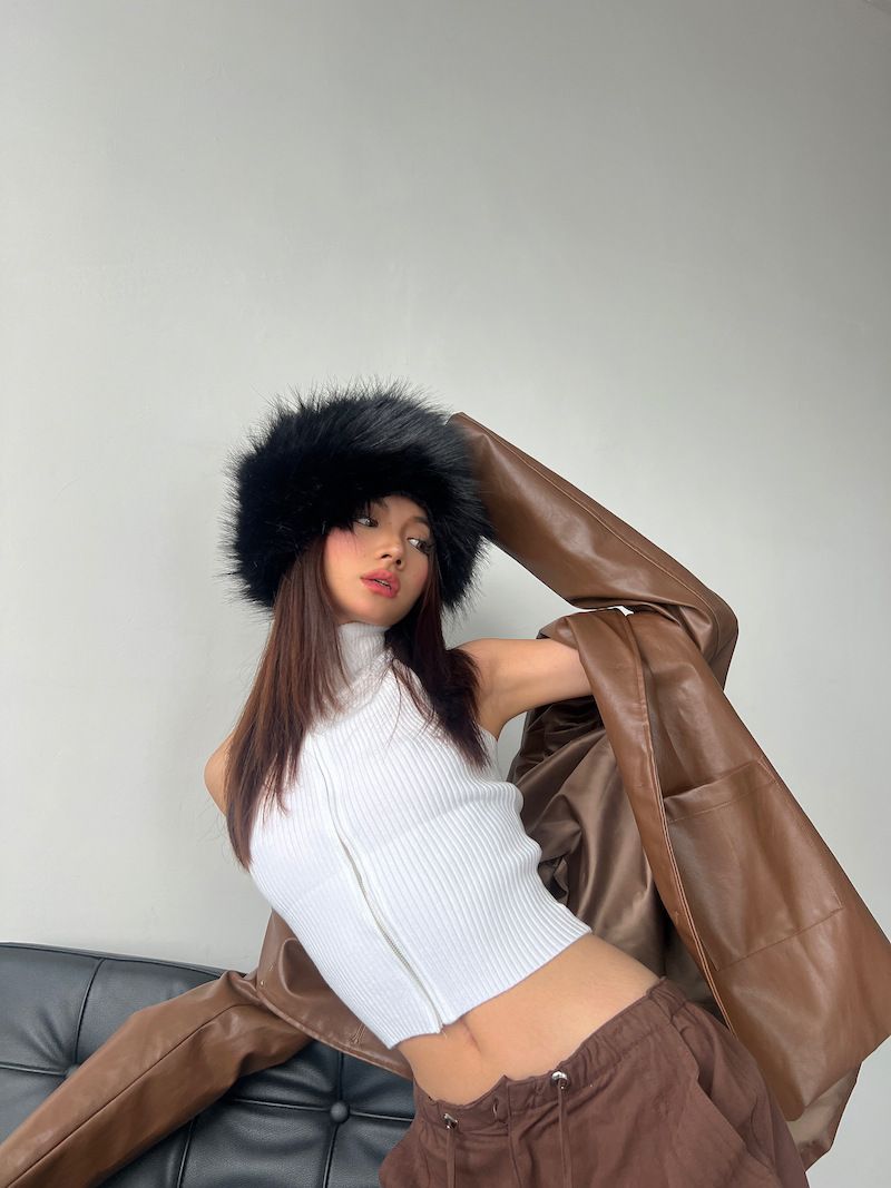 Pălărie de pluș gros de iarnă ins plush new nurca y2k subculture dome pălărie de femei mileniu_voghion.com