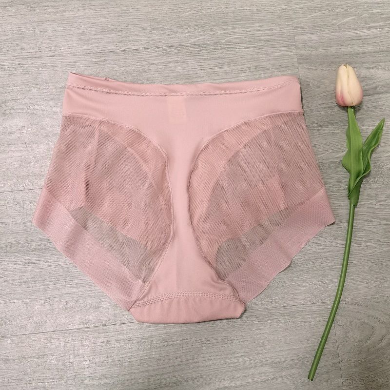2025d Mid-Waist Transparent Mesh Triangle Panties Waist-Cinching Comfortable Ice Silk Women's Underwear Plus Size_voghion.com