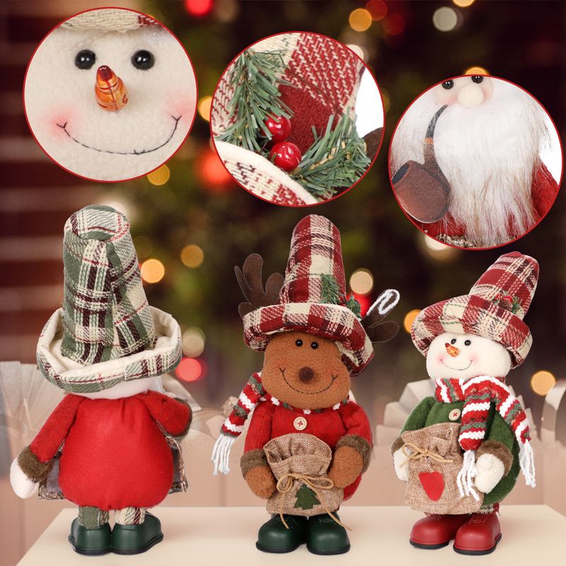 New Linen Apron Standing Doll Santa Claus Home Decoration Christmas Accessories_voghion.com