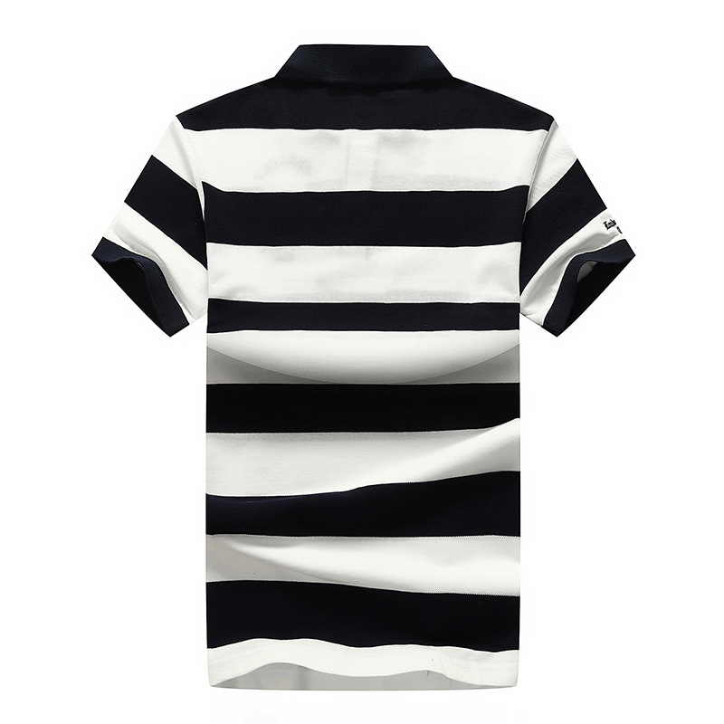 Nya sommarkläder för män, kortärmad pikétröja i bomull Mode randig T-shirt Utrikeshandel Plus Size Lapel_voghion.com