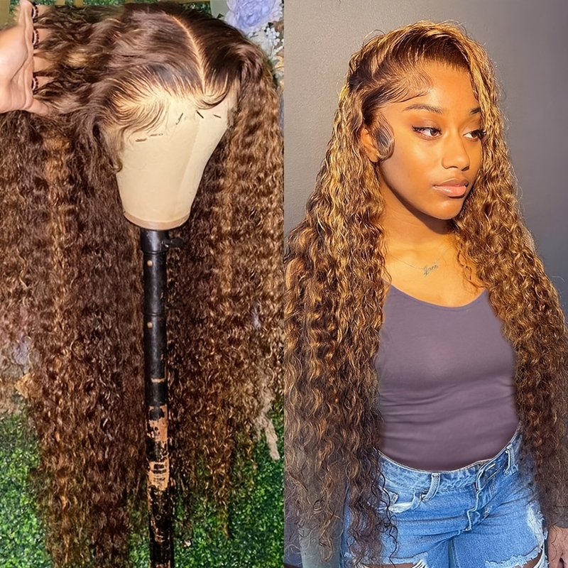 180%Densidad13x4EncajeFron Peluca de cabello humanoDestacadoOmbre13x4RizadoPeluca de cabello humanoBrasileñoRemyMielRubioOla profundaPeluca delantera30 pulgadas sexy, desprendimiento mínimo,_voghion.com
