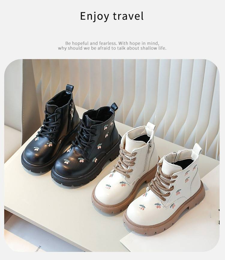 Kinder neue kleine Mädchen Einzelstiefel Bestickte Mädchen Prinzessin Stiefel Mädchen Baby Stiefeletten für Herbst/Winter 2024_voghion.com