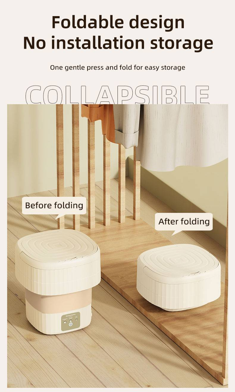 Folding Washing Machine 9L Large Capacity Household Portable Underwear & Panties Dehydrator Eluting All-in-One Mini Washing Machine_voghion.com