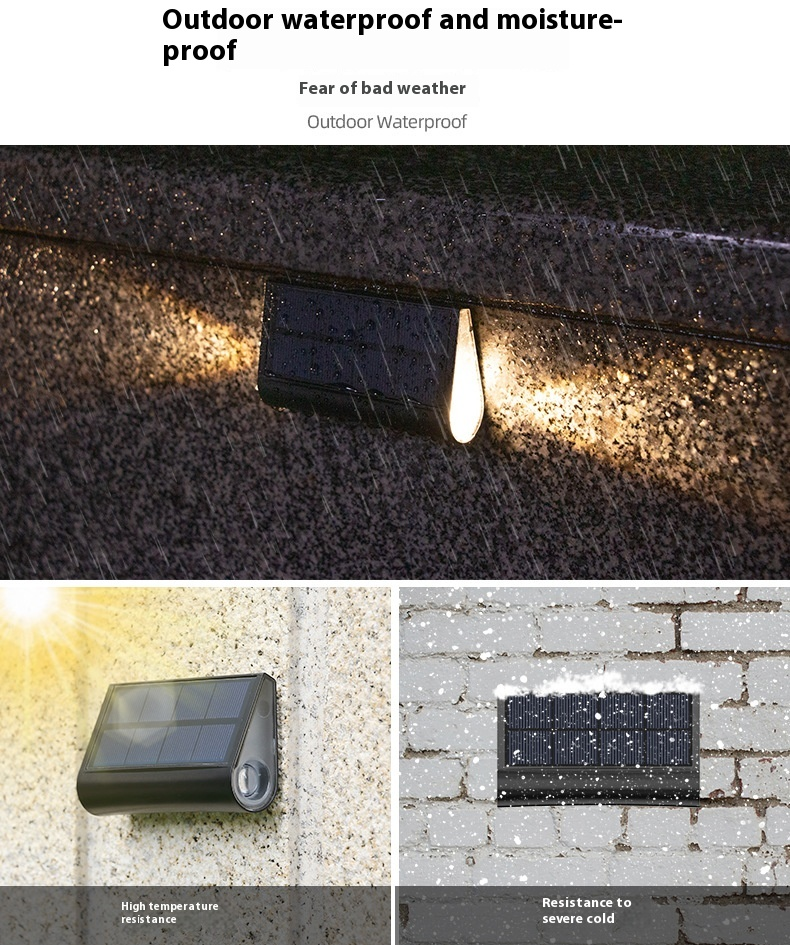 Solární schodové světlo s duálními 0,5W LED diodami - vodotěsné venkovní osvětlení IPX5 pro schody, bazény a ploty, odolné vůči všem klimatickým vlivům, ABS+PS_voghion.com