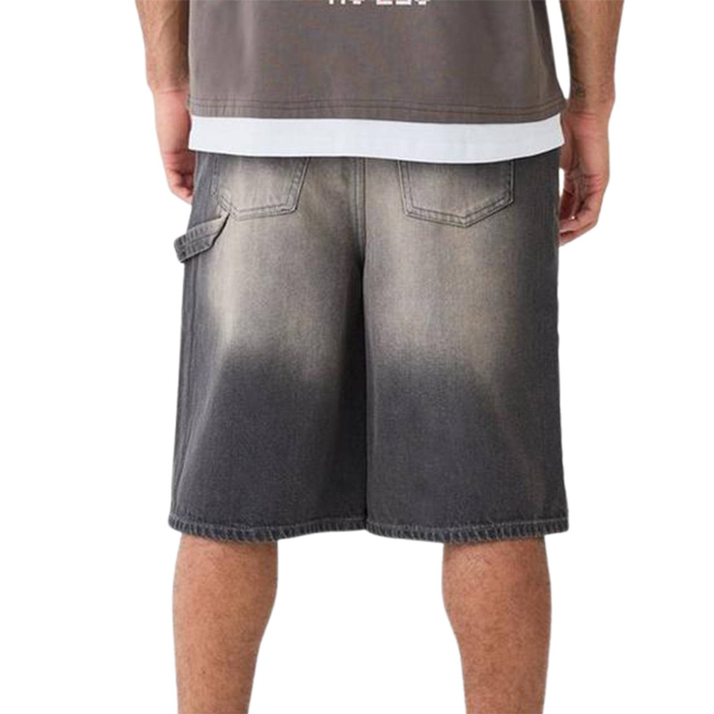 Nuovi pantaloncini in denim da uomo, alla moda e casual, tinta unita e pantaloni di media lunghezza_voghion.com