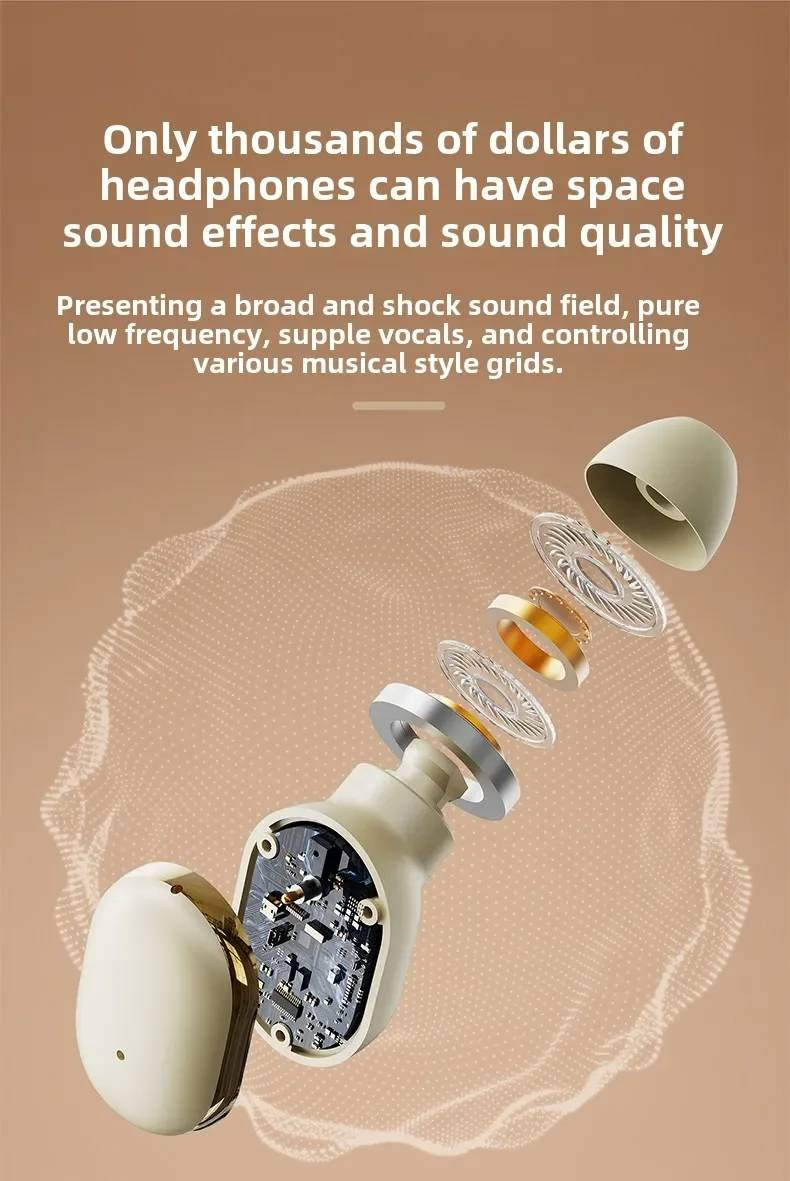 Q31 Wireless Bluetooth Headset Transparent ENC Headphones LED Power Digital Display Stereo Sound Earphones For Sports Working_voghion.com