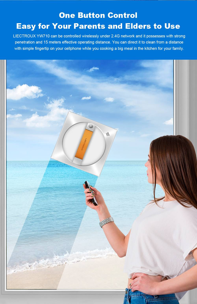 Robot lavavetri Liectroux YW710, doppio getto d'acqua, sensore laser, lavavetri per auto_voghion.com