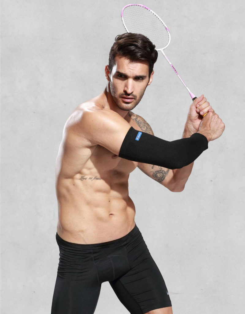 Nylon & Spandex Sports Elbow Arm Sleeve - Compression Support For Basketball, Running, Gym Workouts - Unisex S/M/L Sizes For Joint Warmth_voghion.com