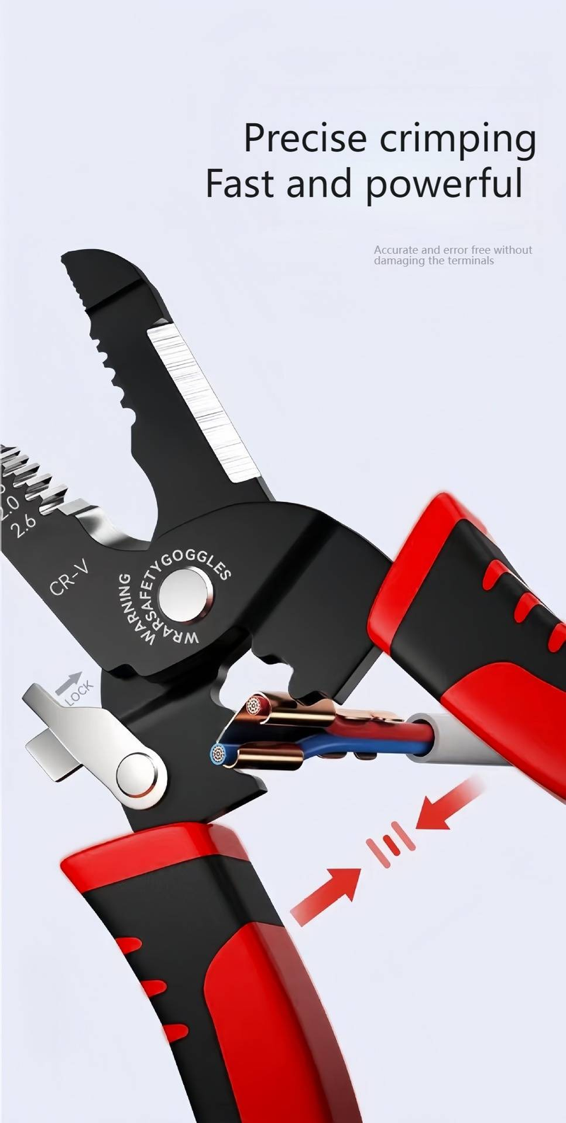 Professional Multi-Function Wire Stripper Cutter - Ergonomic Cable Stripping Tool With Crimping Function For Electricians_voghion.com