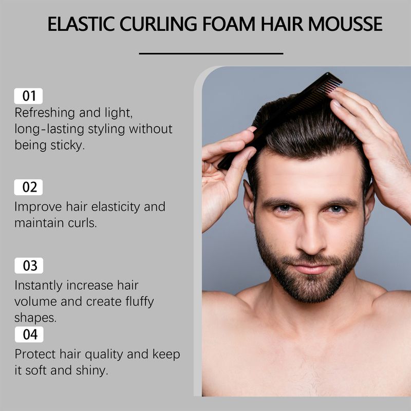 Hoegoa Haarstyling-Mousse, erfrischend, entfettend, Ölkontrolle, leichte Locken, erfrischendes, flauschiges Haar, Haarspray_voghion.com