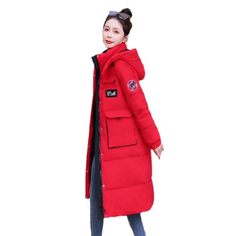 "Giacca imbottita da donna di media lunghezza – Cappotto invernale in velluto bianco, vestibilità ampia e ultra calda (nero/rosso/bianco)"_voghion.com