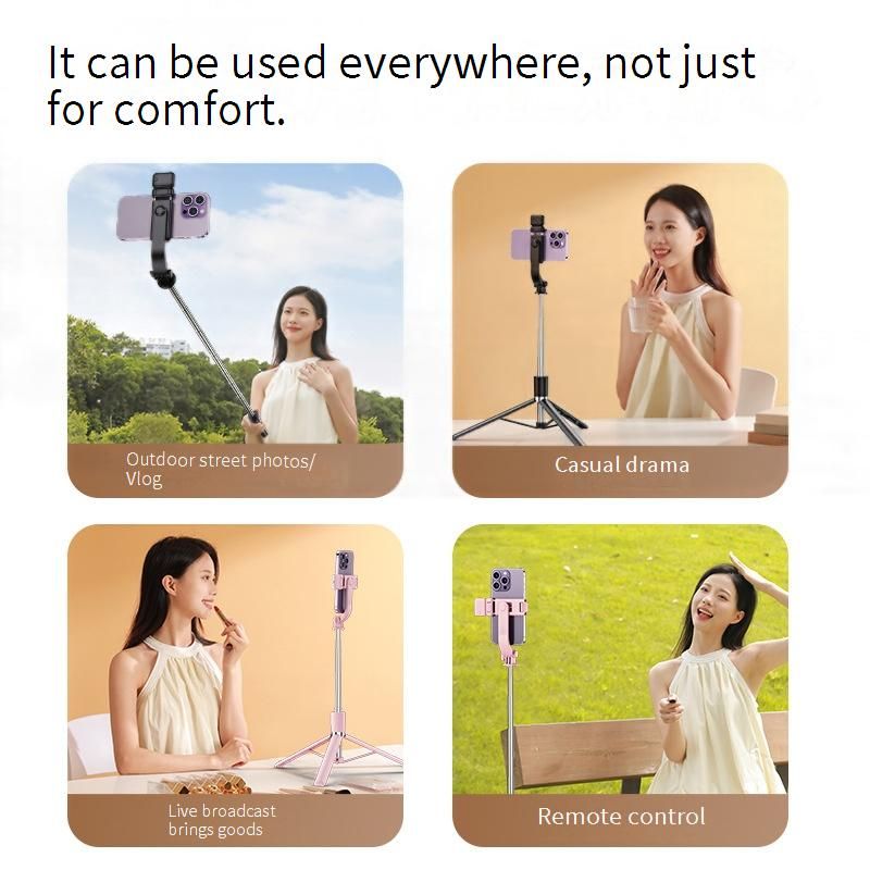360° Rotating Bluetooth Selfie Stick Tripod With 1.7m Extendable Stand, Wide-Angle Stabilizer For Outdoor Travel & Live Streaming_voghion.com