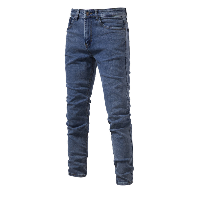 Herrenbekleidung Persönlichkeits-Denim-Waschungstrend für Herren, lässig, mikroelastisch, gerade Hose_voghion.com