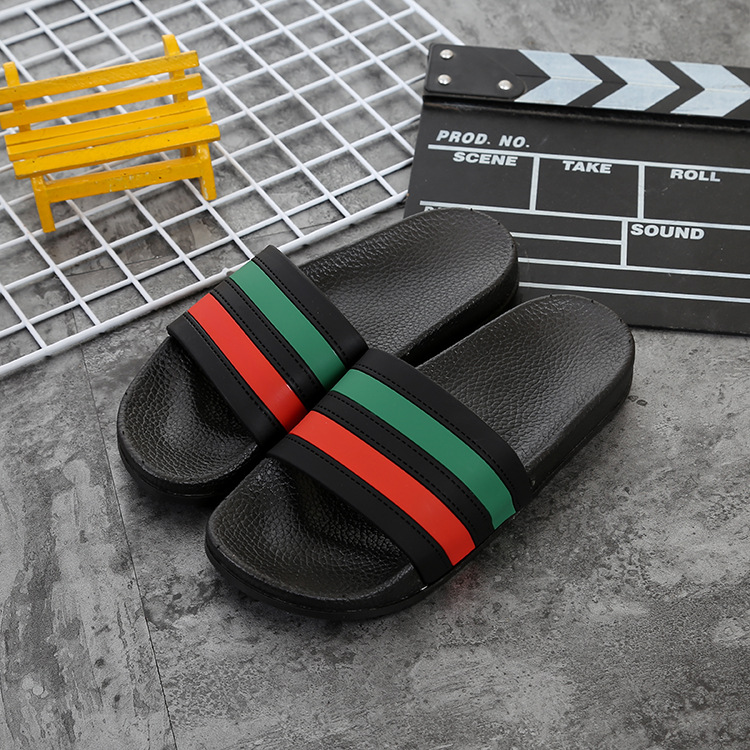 Summer Striped Home Non-slip Slippers Women's Indoor Flip Flops New Fashion three-bar sandals factory direct sales_voghion.com