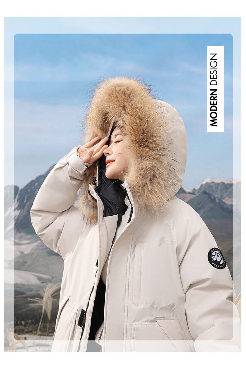Kurze Pufferjacke für Damen im Winter mit Kunstpelzkapuze – kuschelig warme Oberbekleidung mit Fleecefutter für lässige Streetwear_voghion.com